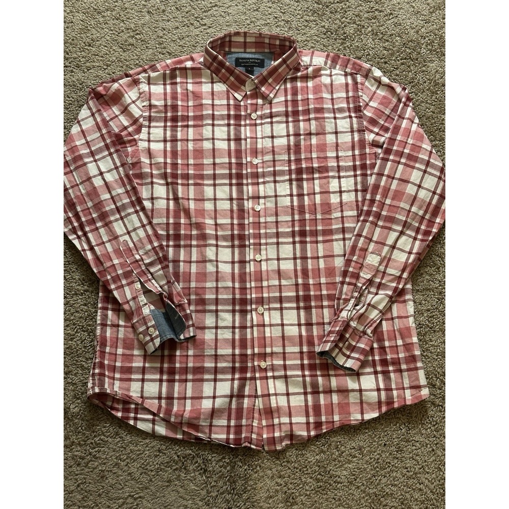 Men's Banana Republic Long Sleeve Plaid Button Up Shirt - Large - Picture 2 of 4